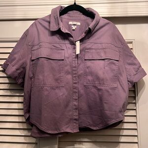 NWT Madewell Cropped Cargo Shirt